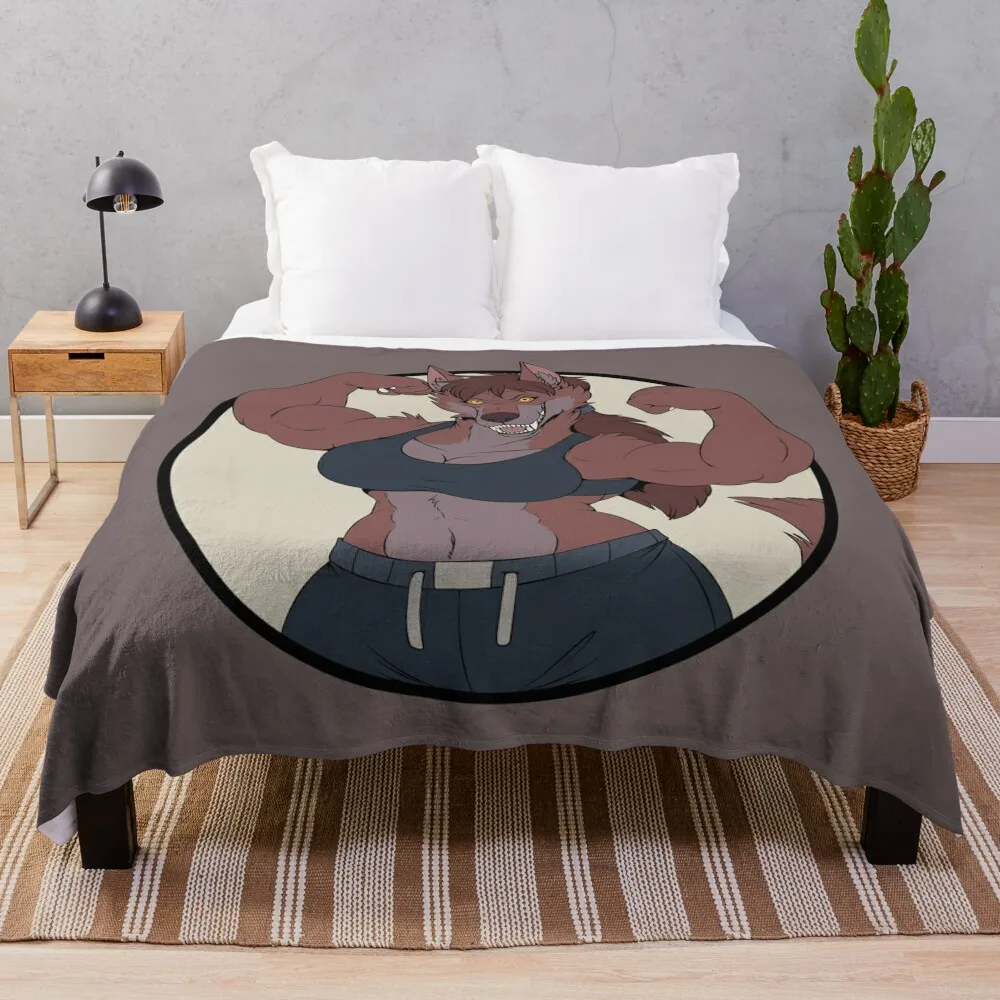 Gym Werewolf Girl (no text) Throw Blanket Bed covers anime Blankets