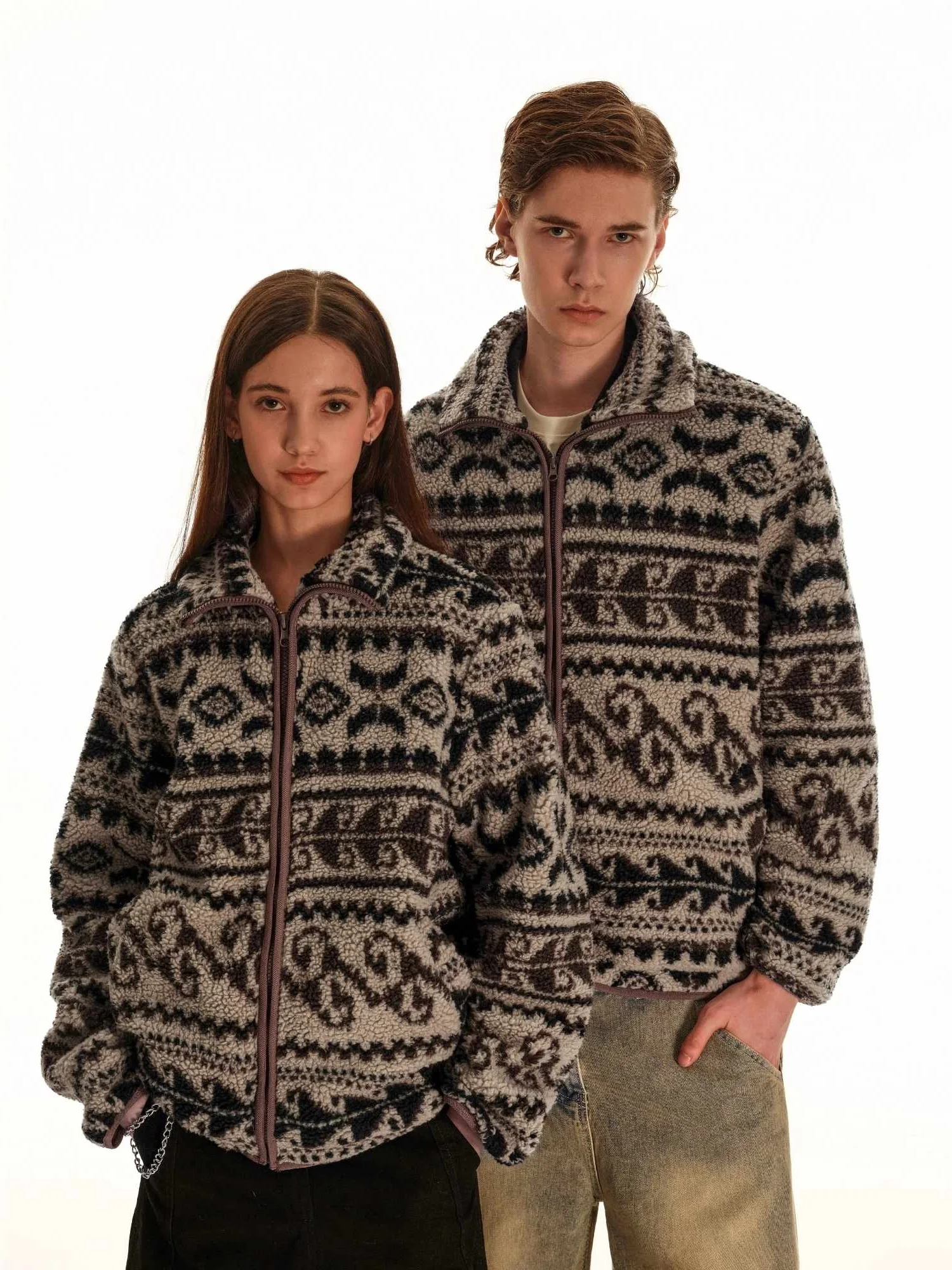 

Thiened Fce Zipper Cardigan Stand Collar Jaet Men's Casual Sle Warmth Outerwear Youth ular Polyester Fiber