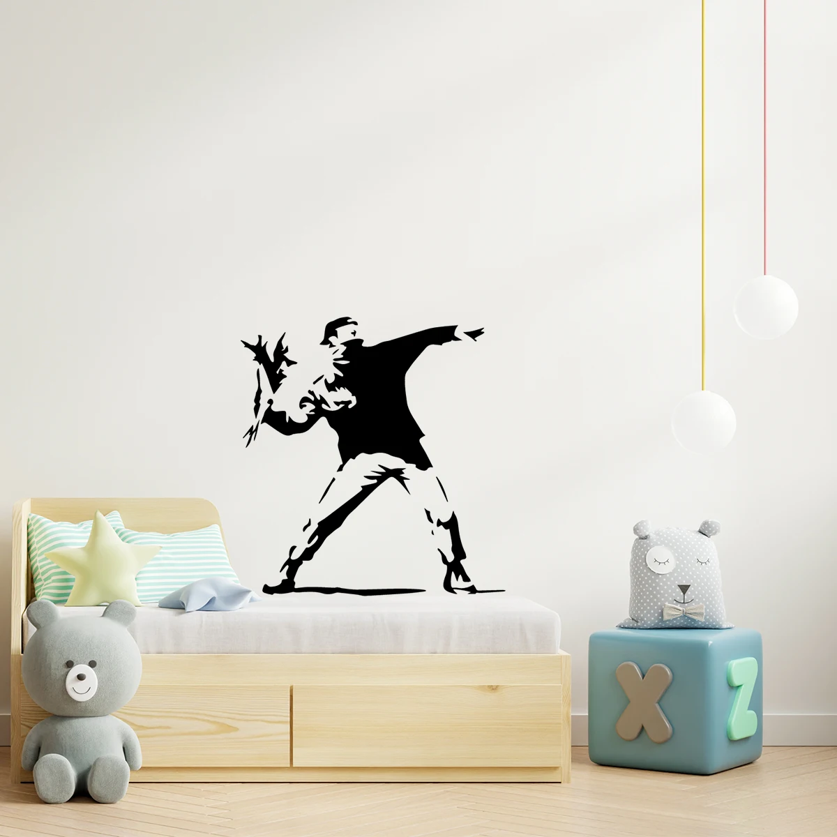 1pc Banksy Wall Art decorazione della casa decorazione moderna decorazione della stanza dei bambini adesivo da parete per la decorazione del