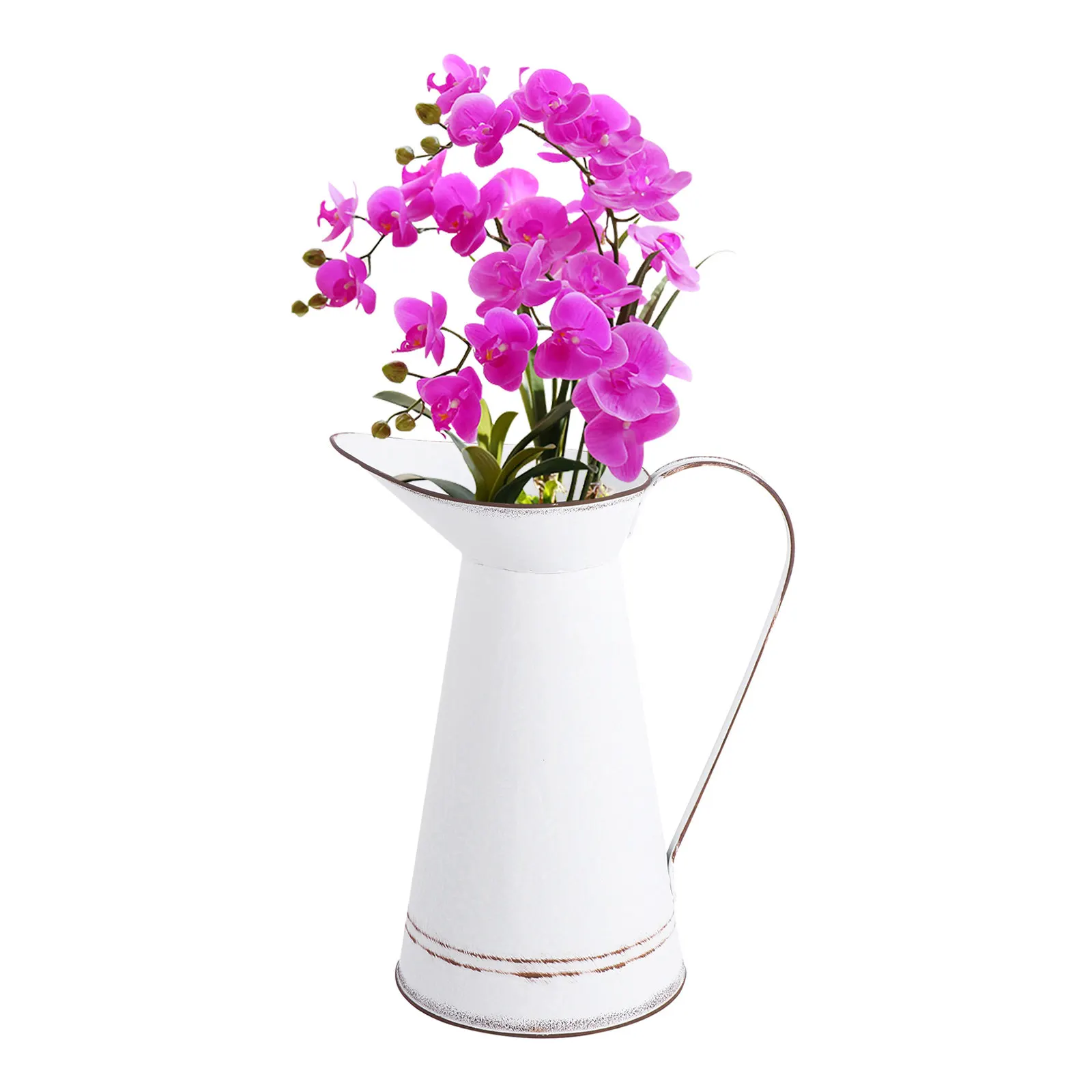 Vintage Metal Flower Vase Wrought Iron Floral Planter for Home Office Decoration Rustic Desktop Flowerpot Succulent Planter