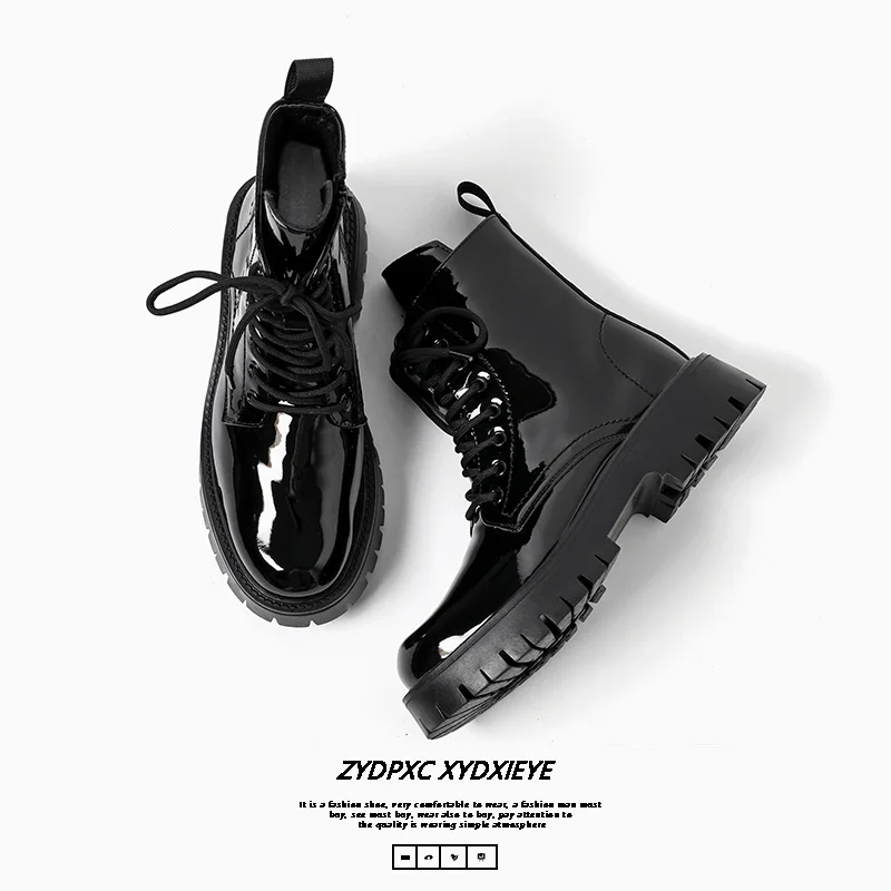 メンズハイカットブーツ 高品質 防水レザーブーツ ファッションバイクブーツ 防水ハイカットバイクレザーブーツ