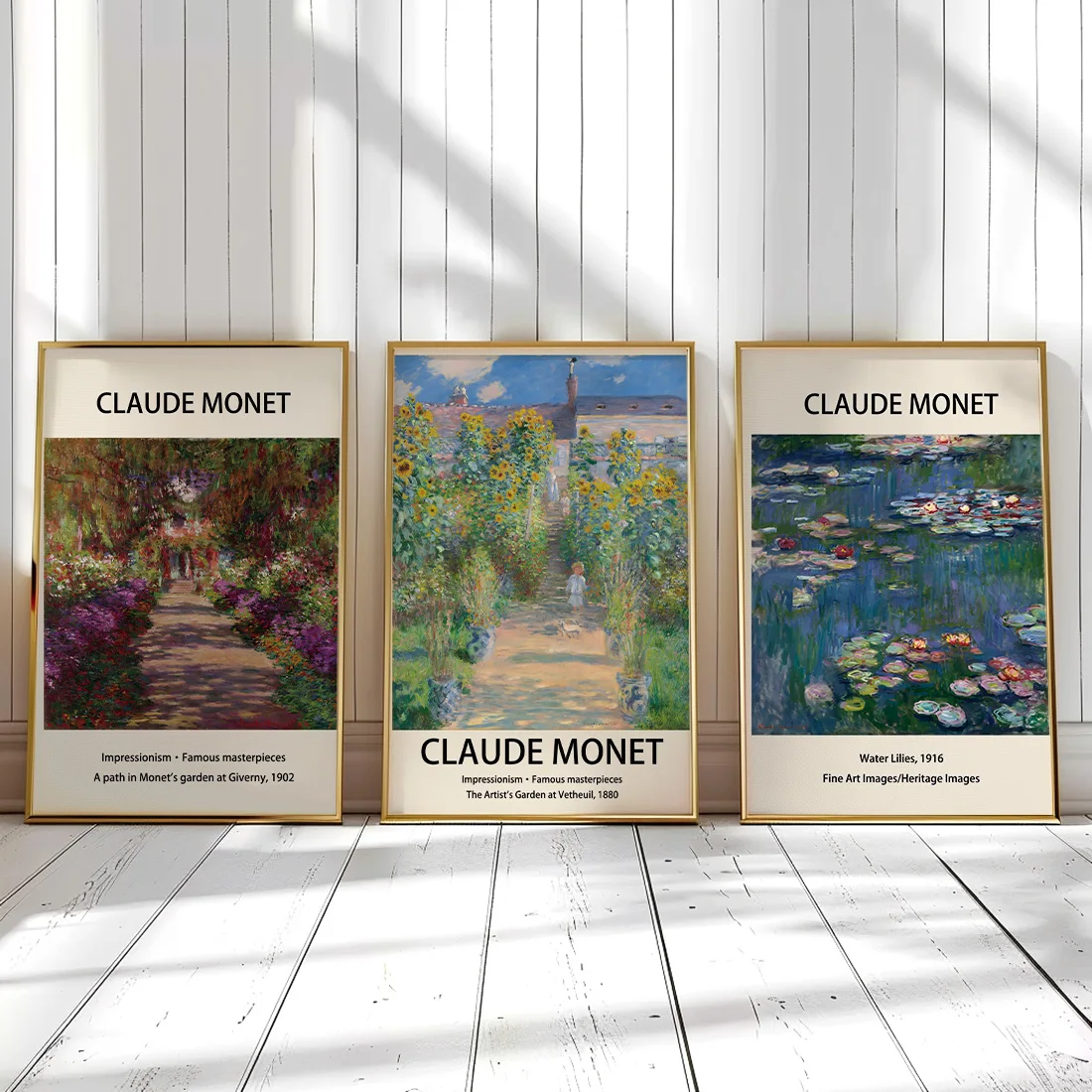 3pcs Wall Art HD Canvas Poster Print Home Bedroom Living Room Decoration Claude Monet Egon Schiele Jan Davidsz