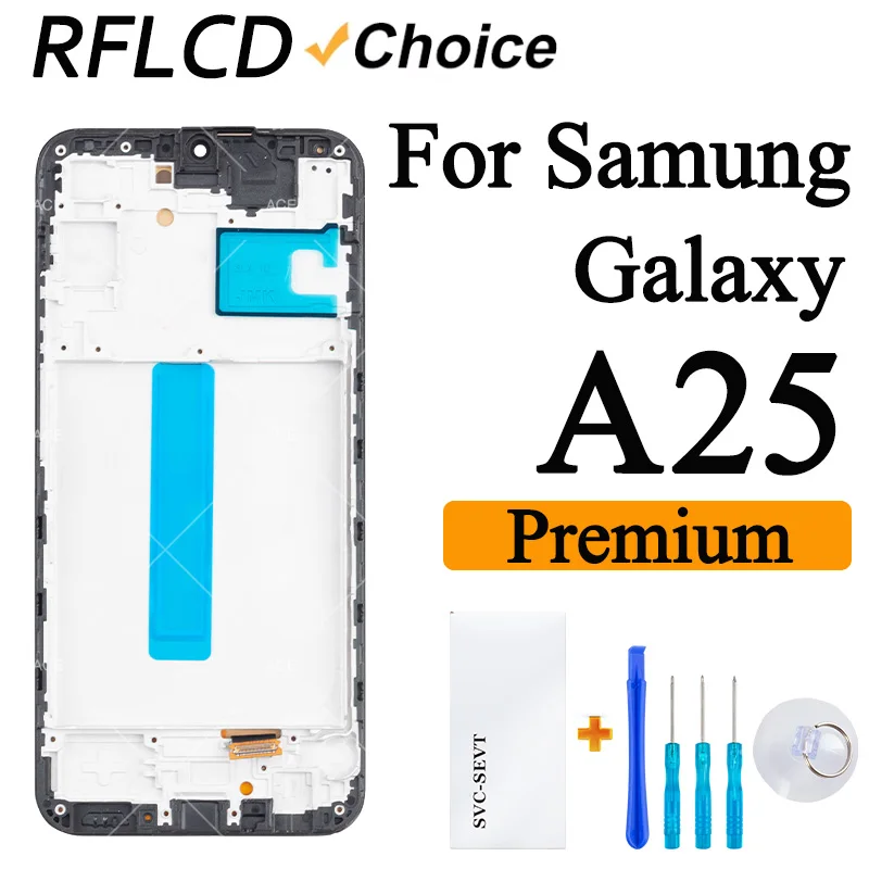 100% Tested AMOLED For Samsung Galaxy A25 Display Touch Screen Replacement Digitizer Assembly For SM-A256E/DS A256E/DSN A256B