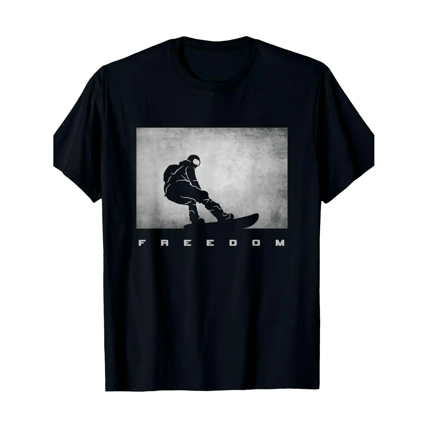 Men Crew Neck Short Sleeve T-Shirt, Ski Snowboard Sports Graphic Tee, Summer Casual Outdoor Top for Skiers Snowboarders Winter Sports Enthusiasts