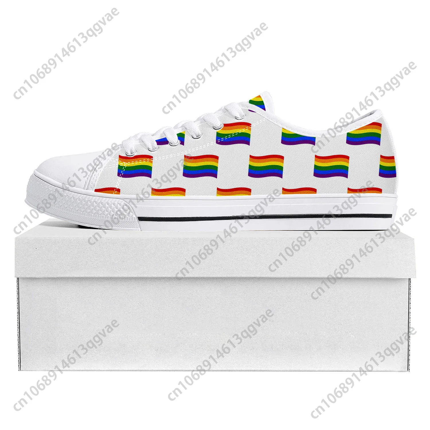 

Rainbow Flag Pattern Low Top Sneakers Mens Womens Teenager Canvas Sneaker Prode Casual Couple Shoes Custom Shoe