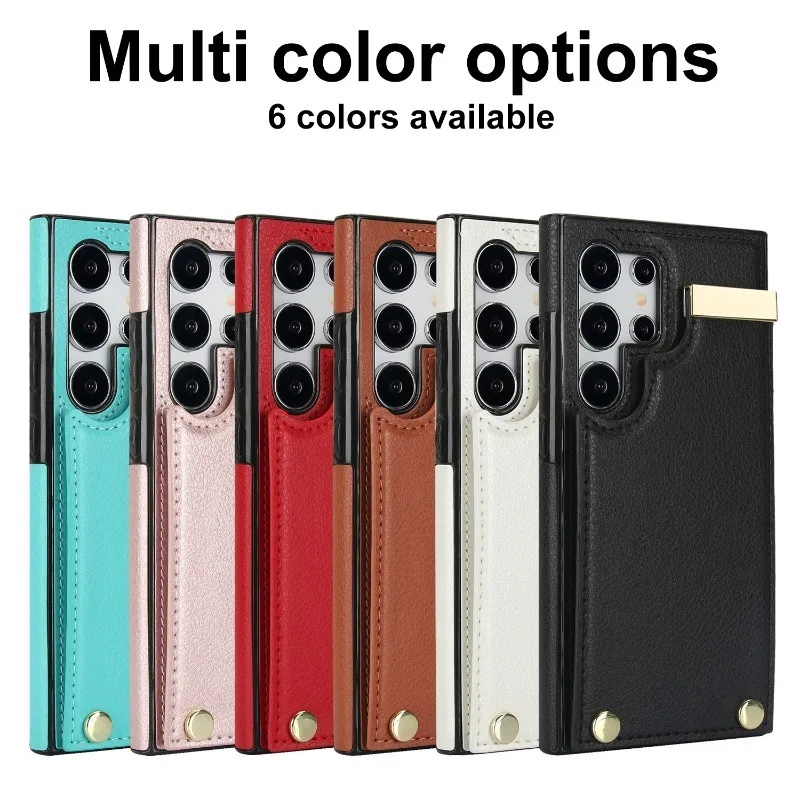 Organ Card Slot Leather Phone Case for Samsung Galaxy S21 S23 FE S24 S22 Ultra Plus A15 A54 A53 A52S A14 A13 Wallet Cover