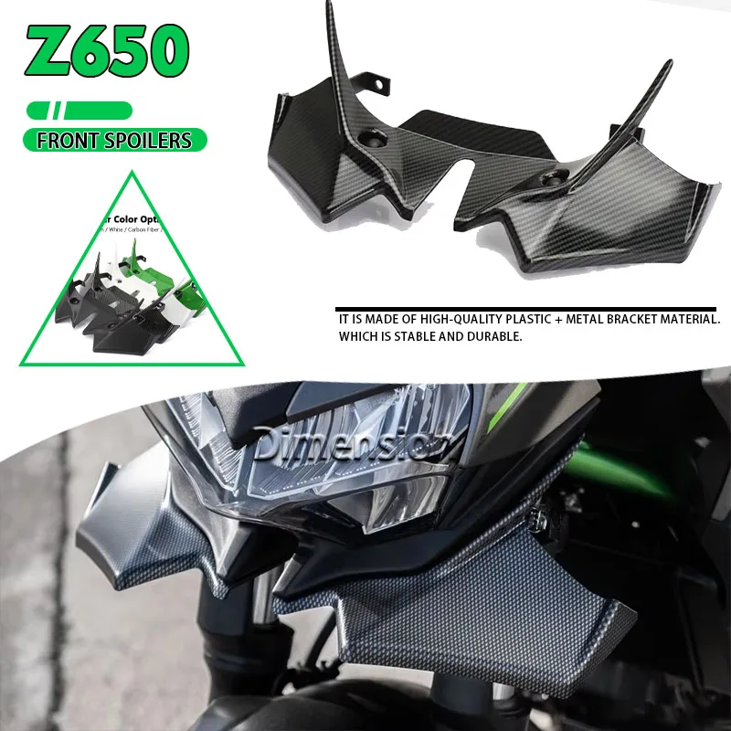 

Z650 New Motorcycle Accessories For Kawasaki Z 650 z650 2021-2024 Front Spoiler Winglets Aerodynamic Wing Spoiler Front Fairing