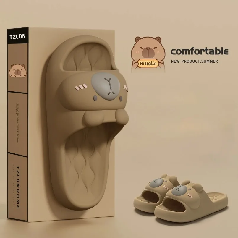 

Capybara Slippers Women Summer Cute Cartoon Slides Non Slip Soft Sole Home Indoor Bathroom Couple Sandals Men Casual Beach Shoes