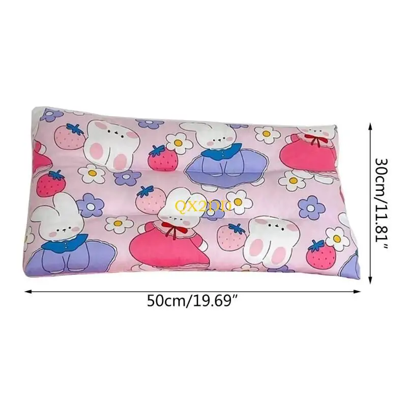 QX2d آمن وسادة طفل كرتون حيوان طباعة وسادة حديثي الولادة مع هدية نمط منقط