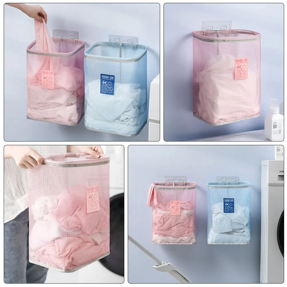 

Laundry Tote Foldable Basket Household Wall Hamper Wall-mounted Clothes Portable