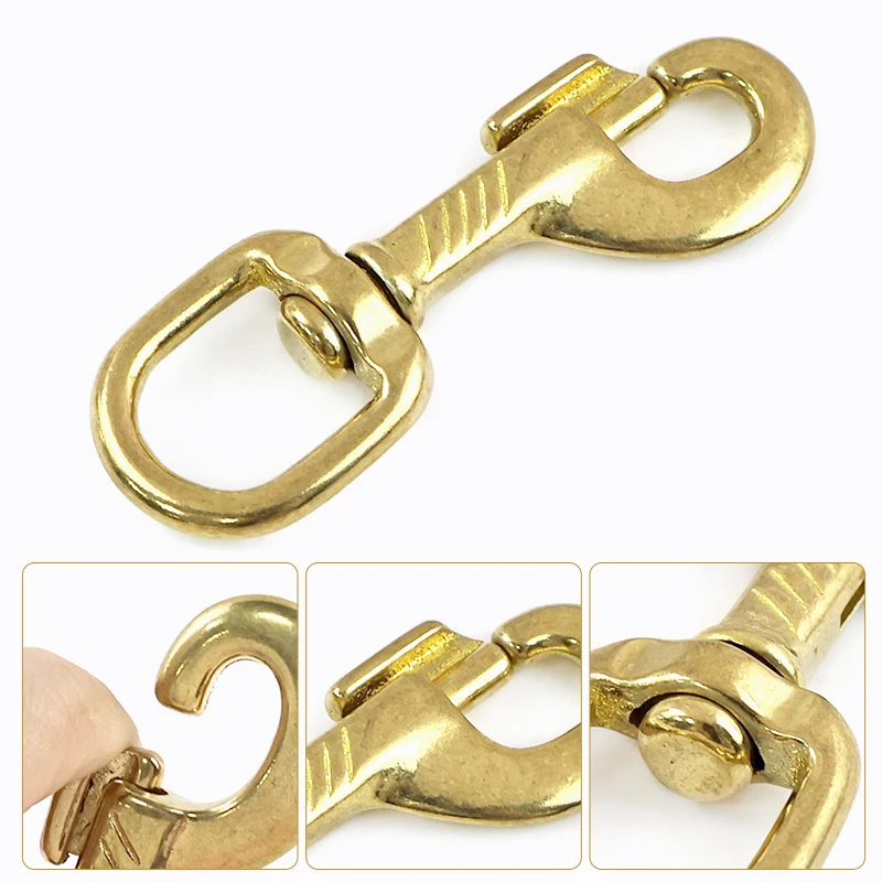 

1/3/5Pc 13-27mm Solid Brass Snap Hook Dog Leash Lobster Clasp Metal Keychain Buckles Webbing Bag Strap Clip Buckle DIY Accessory