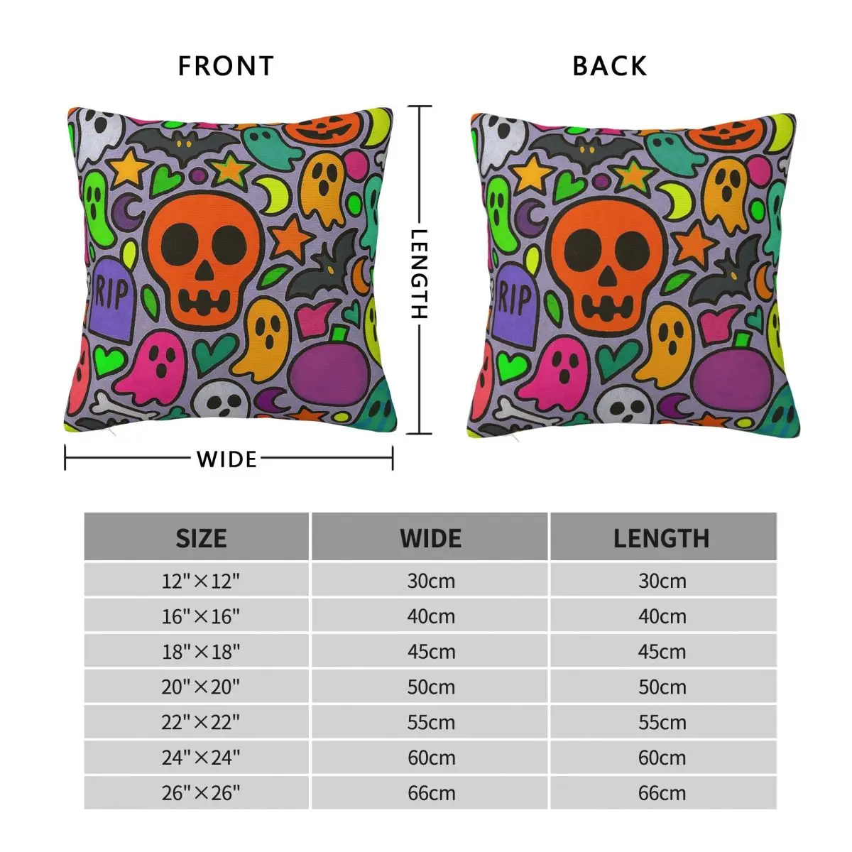 مخيف وممتع هالوين نمط مربع المخدة غطاء الوسادة كيس وسادة رمي غطاء وسادة للمنزل أريكة غرفة المعيشة