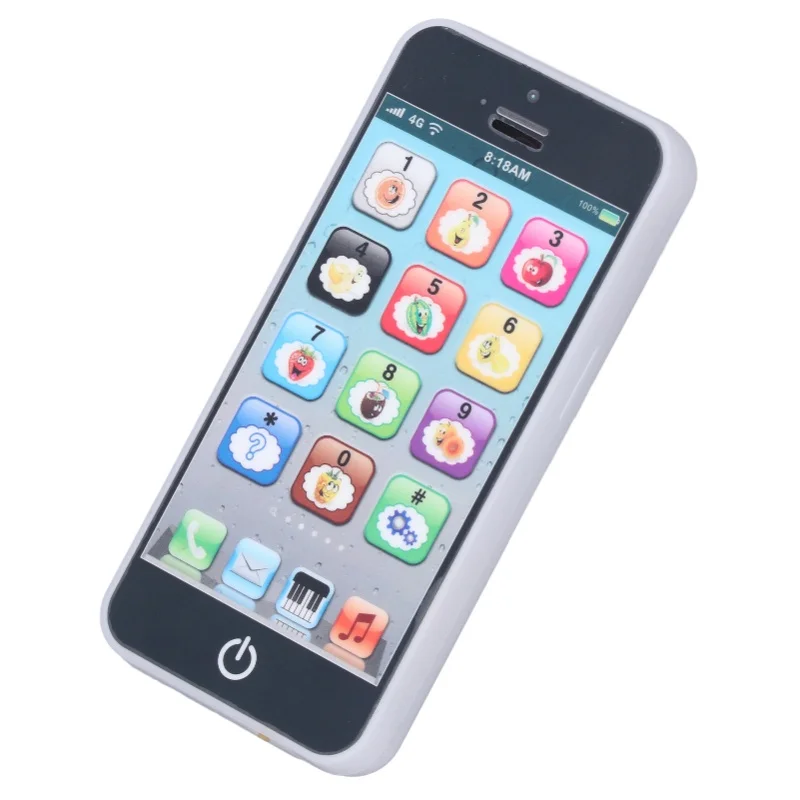 Baby Mobile Phone Toy Simulation Shaped Clear Music Cool Light English Mobile Phone ToyBlack view 2