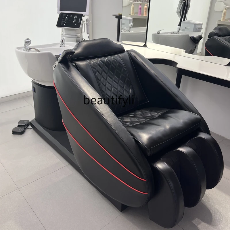 Hair Salon Basin-Seat VIP Dedicated Shampoo Chair Beauty Salon Multifunctional Rotating Electric Reclining Health Care Chair