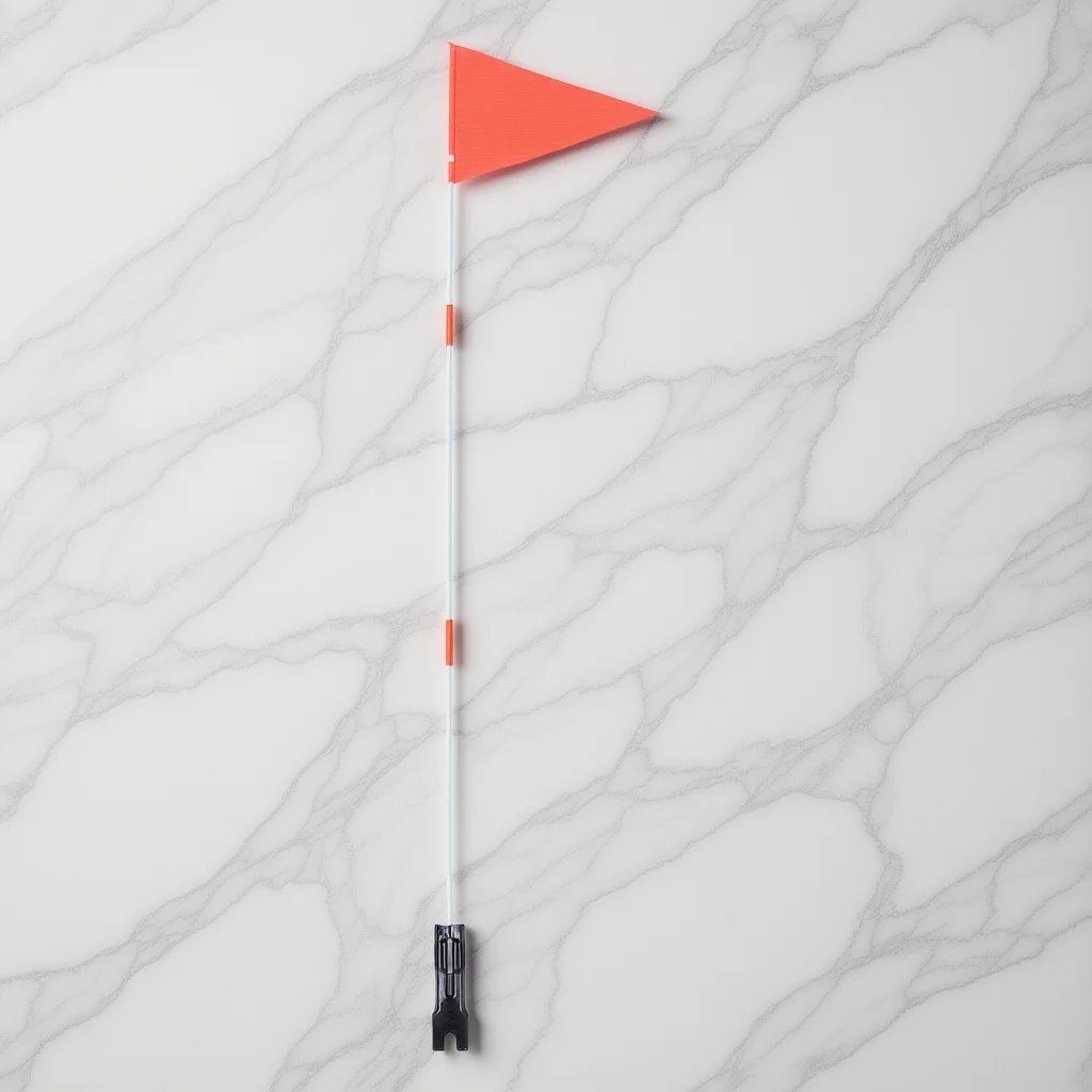 

1Set Bike Safety Flag High Visibility Orange Tail Triangular Flag Easy Install Fiberglass Pole Bicycle Rear Axle Mounting