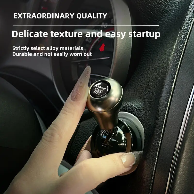 Automotive Metal One Touch Start Button With Push to Start Rocker Lever Retro Joystick Decoration Interior Accessories Car Gift