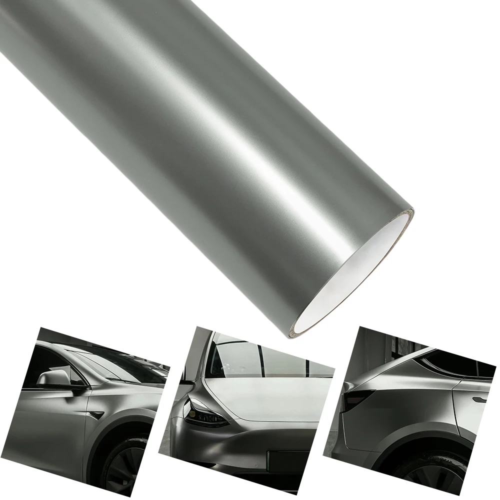 

Матовая жидкая металлическая серебряная автомобильная виниловая пленка, авто наклейка с технологией выпуска воздуха, модификация автомобиля, креативный декор, аксессуары