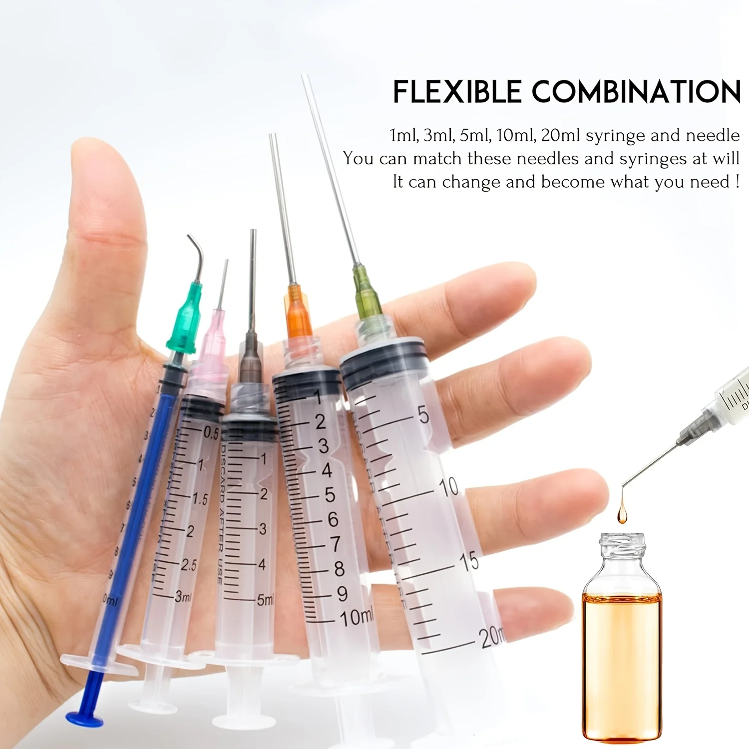 

Glue Applicator Syringe with Blunt Tip Needle and Cap, for Liquid, Glue, Ink, Perfume, Lip Gloss Making