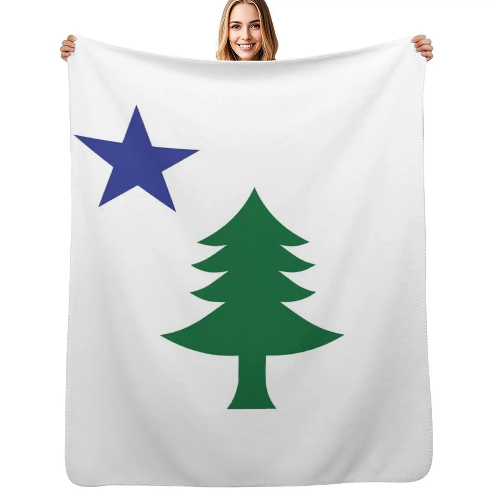 

Original Maine Flag (no text) Throw Blanket Cute Plaid Sofas blankets and throws Blankets