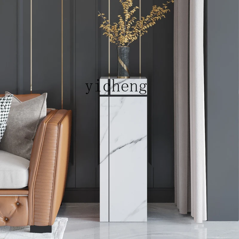 YFY  modern light luxury marble floor-to-ceiling flower stand porch sculpture TV cabinet next to decorative base table