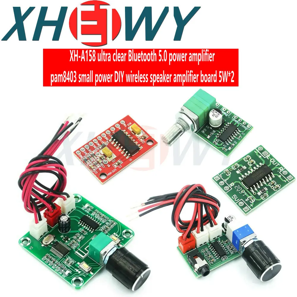 XH-A158 Ultra Heldere Bluetooth 5.0 Eindversterker Board Pam8403 Kleine Power Diy Draadloze Luidspreker Versterker Board 5W * 2