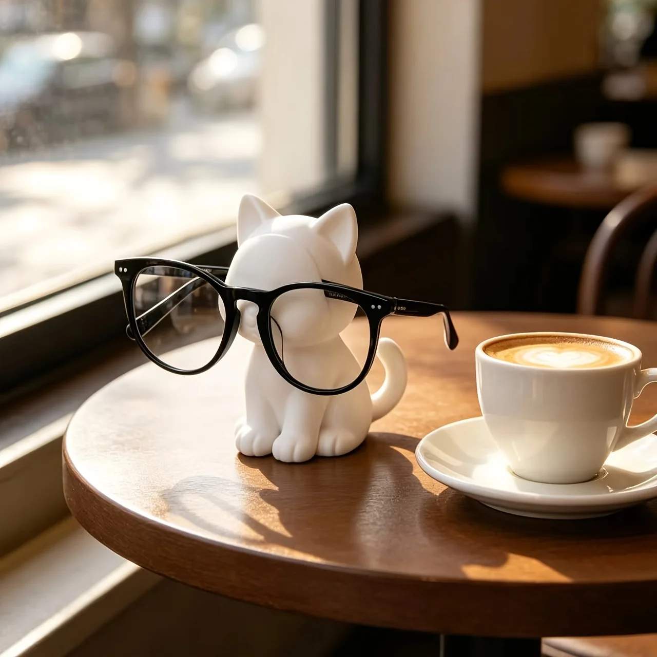 Cute Kitten Glasses Holder, Glasses Storage Ornament, Creative Desktop And Bedside Table Decoration Small Gift