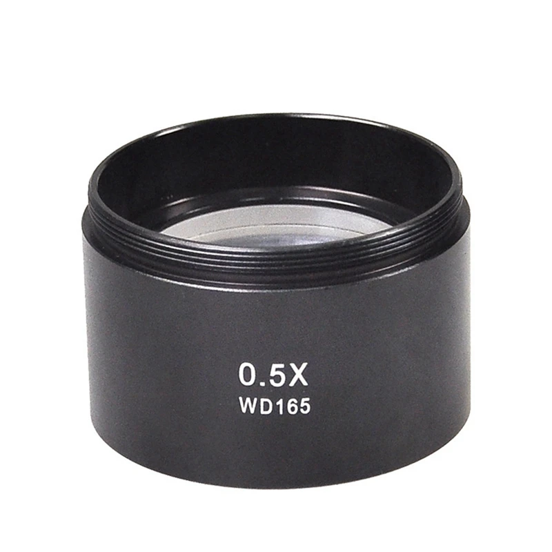 WD165 0.5X 0.7X WD120 Microscope Glass Lens Barlow Lens Mounting Thread Microscopio Camera Objective Lens