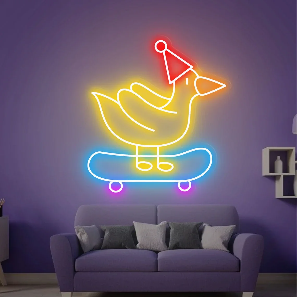 Skateboard Chick Neon Sign Cool Chick Home Club Gaming Room Boy Roon Wall Decor Personalized Birthday Gift Atmosphere Art Neon