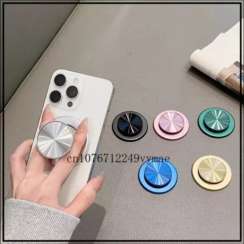 Minimalist Solid Matte Aurora CD Pattern MagSafe Magnetic Airbag Phone Holder Retractable Ultra Thin Ring Stand Desk Support