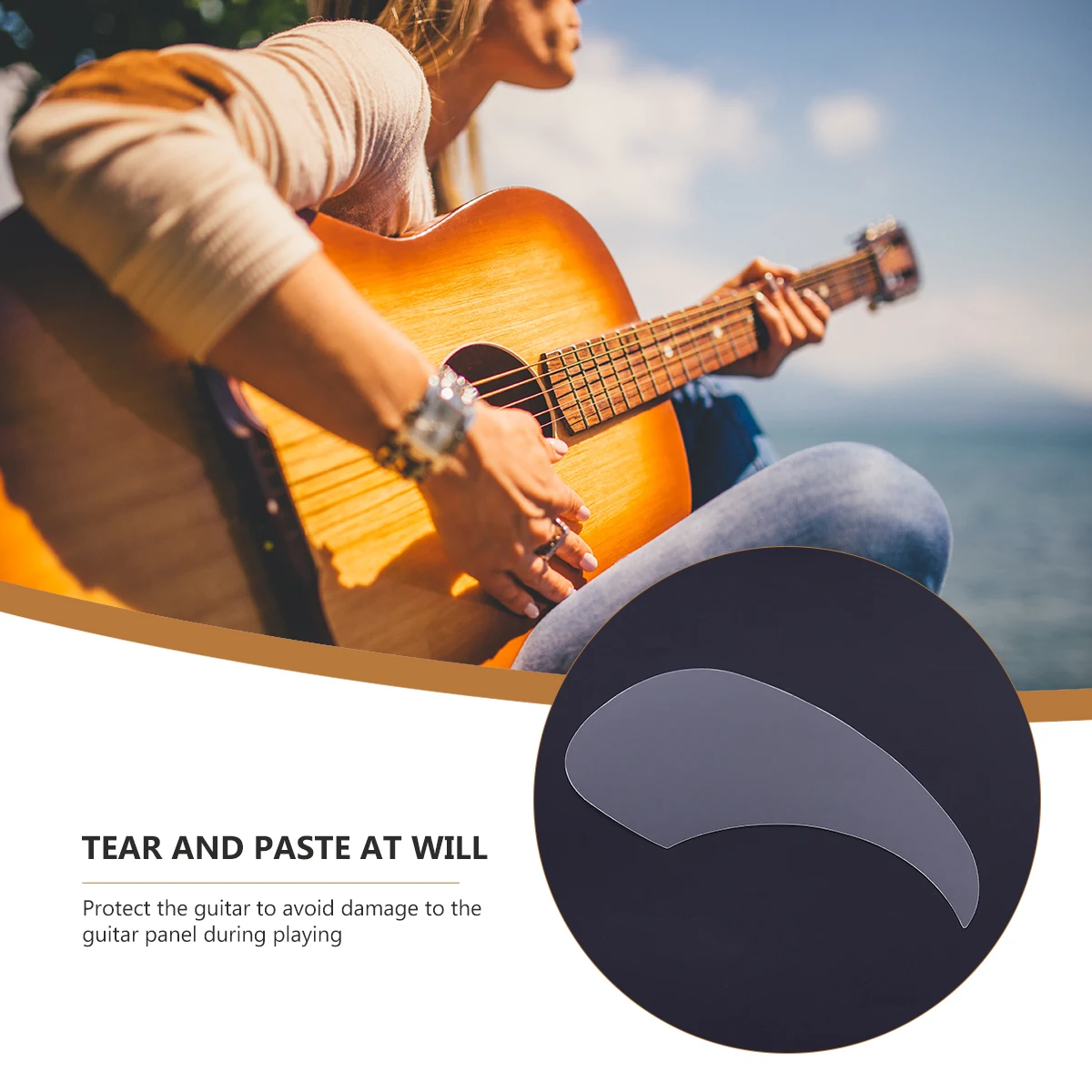 

1Pc Guitar Pet Material Transparent Stick on Anti Scratch Guitar Shield Accessory