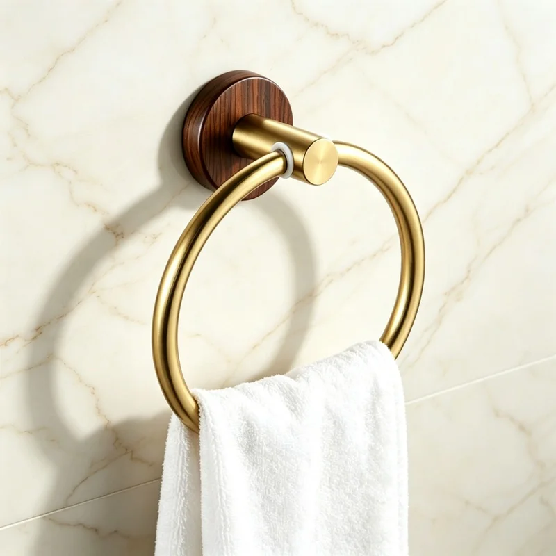 Self Adhesive Stainless Steel Towel Ring Hook Bathroom Modern Round Hand Towel Holder