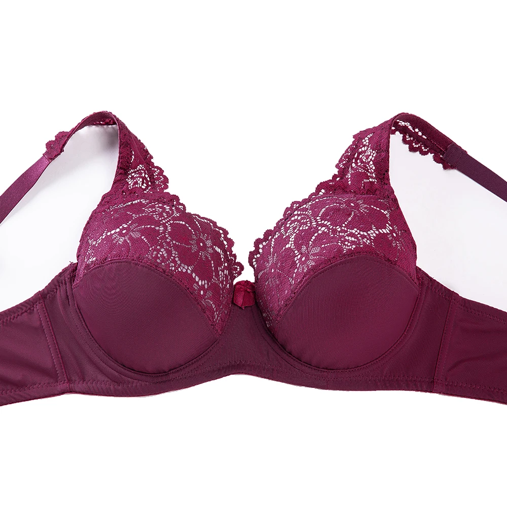 Nieuwe Transparante Ongevoerd Lace Bras Voor Vrouwen Plus Size Beha Borduurwerk Bloemen Plunge Sexy Lingerie Beugel Beha Bh