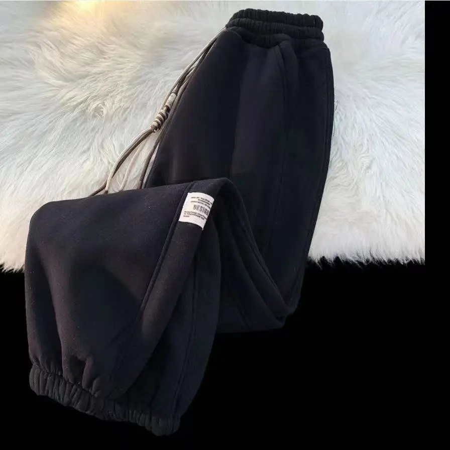 2026 Autumn Minimalist Solid Color Cotton Casual Joggers High Street Loose Pants Versatile Fashion Trousers