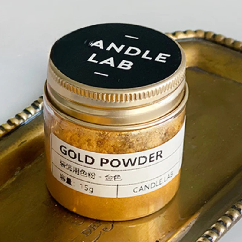 15g/Bottle of Gold Color Plaster Doll Scented Candle Decoration Pigment DIY Creative Modeling Plaster Works Coloring Gold Powder