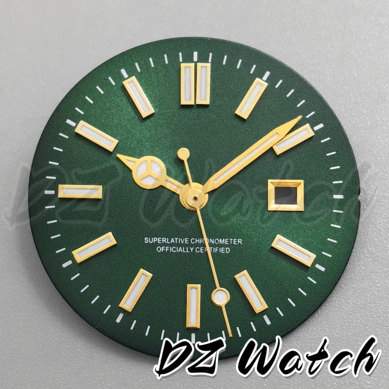 Retro Green/Blue Sunberst Watch Dial 24.5mm Gold Mark Index Green Luminous Fit NH05 NH06 Automatic Movement For Women's Watches