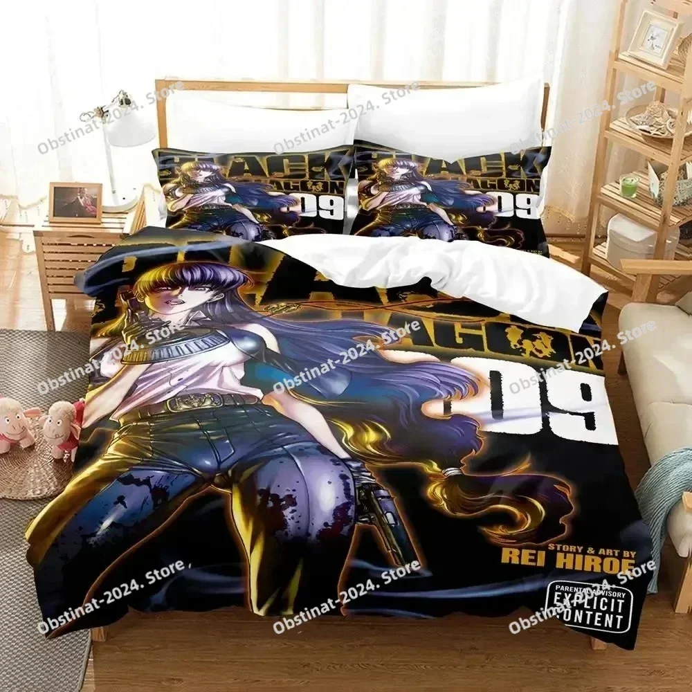 3D Anime Black Lagoon Bedding Set Printed single Comforter Quilt Bed Cover Duvet Cover Pillow Case 3 Pieces Sets Kids Adult Size