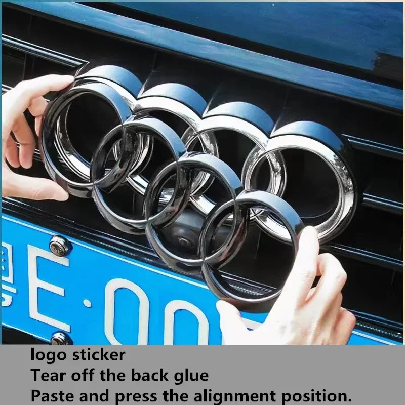 Audi Directly Covered Emblem Front Frill Decoration Accessories Refitted Four-ring Black Emblem For A4 A3 A5 A7 Q3 Q5 Q7 Q2 A6