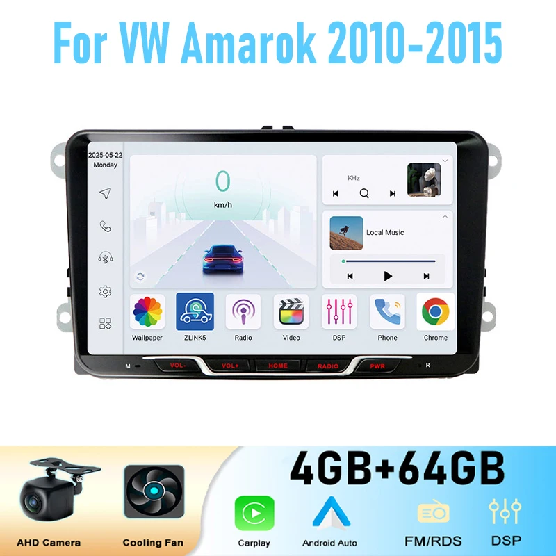 

9'' For VW Amarok 2010-2015 GPS 64GB Car Radio Wireless Android 15 Head Unit Carplay Intelligent System Navi WIFI BT Google Map