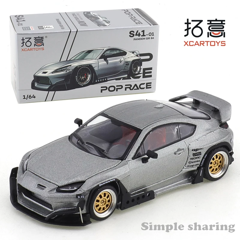 

XCARTOYS 1/64 POPRACE Alloy 1/64 Simulation Toyota Supercar Collectible Ornament PANDEM GR 86 Racing Car Model