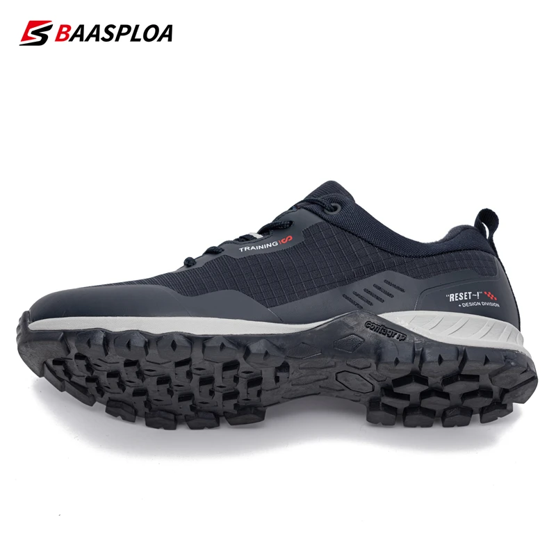 Baasploa New Man\'s Hiking Shoes Fashion Waterproof Male Outdoor Sneakers Comfortable Shoes Men Anti-Slip Wear-Resistant Footwear