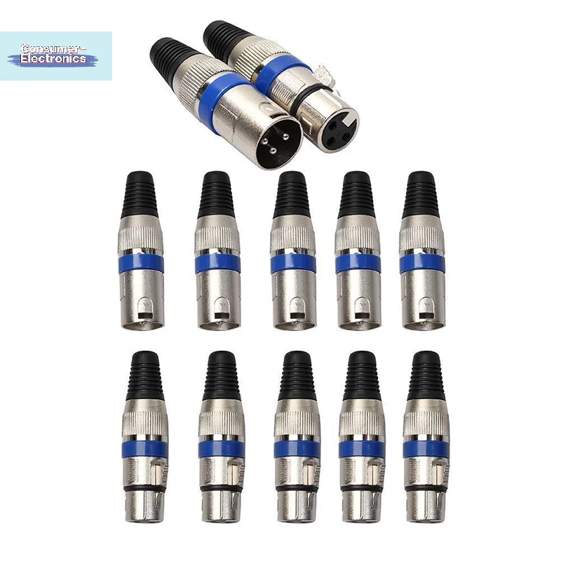 【10 Stück XLR 3-Pin Stecker & Buchse MIC Jack Plug Audio Mikrofon Kabelverbinder】