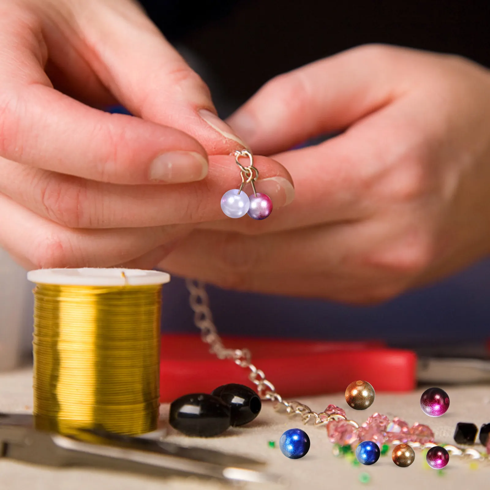 

1 Box Pearl Beads Jewelry Making Craft Loose Beads for Necklace Bracelet DIY Decor Gradient Color Faux Pearls Spacer Bead Vase