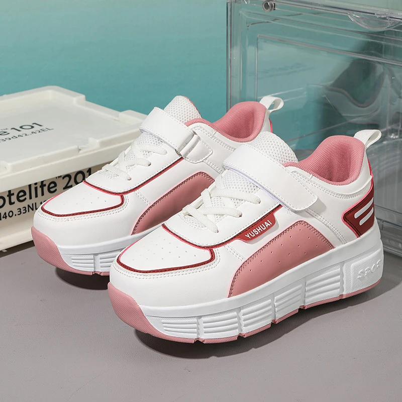 2025년 신상 남아용 롤러 스니커즈: 2륜 멀티라이트 휠 슈즈 – 여학생용 롤러 스케이트