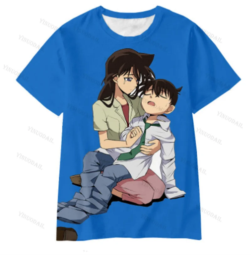 Detektyw Conan T-Shirt dla dzieci Anita Hailey T-Shirt dla chłopców Mouri run figurki Anime topy prezenty na święta Halloween