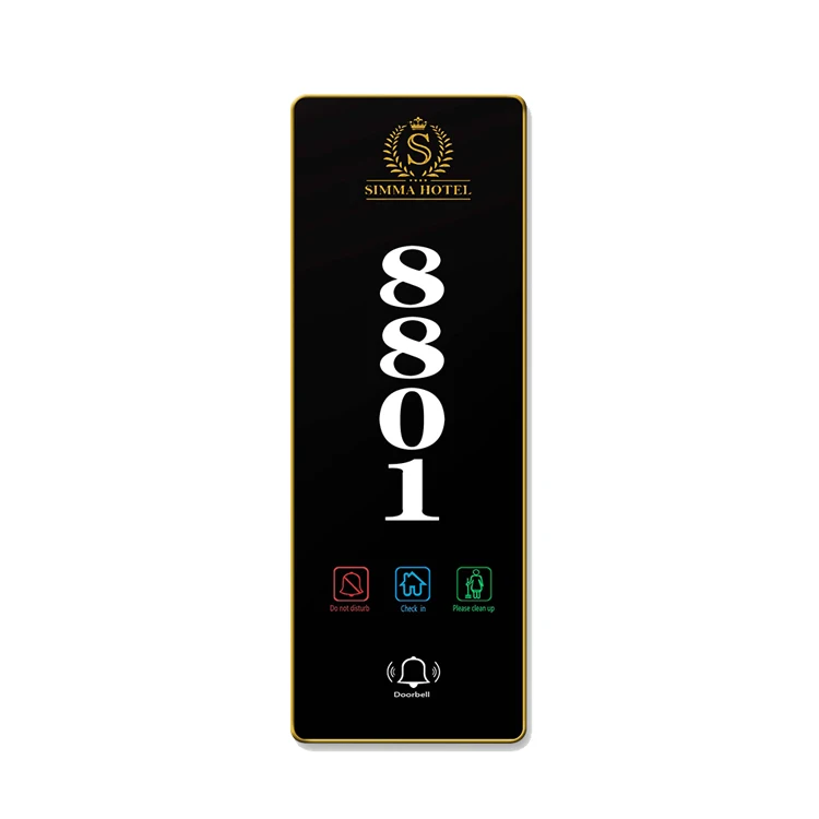 Smart Touch Screen Hotel Electronic Doorplate number signs door plate with room number