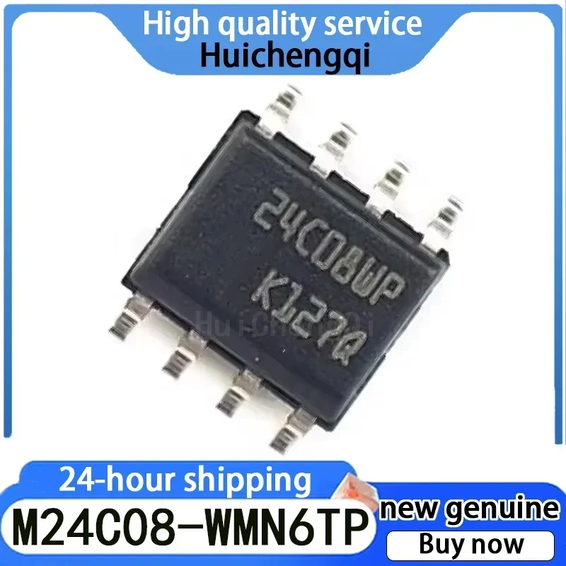 10PCS M24C08-WMN6TP Silk Screen 24C08WP Memory Chip Mounting SOP8