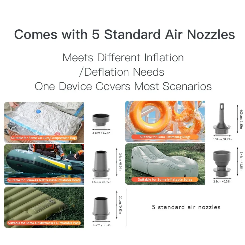 Electric Air Pump Portable Wireless Air Compressor Inflator/Deflator Pumps For Inflatable Cushions Air Beds Boat Swimming Ring