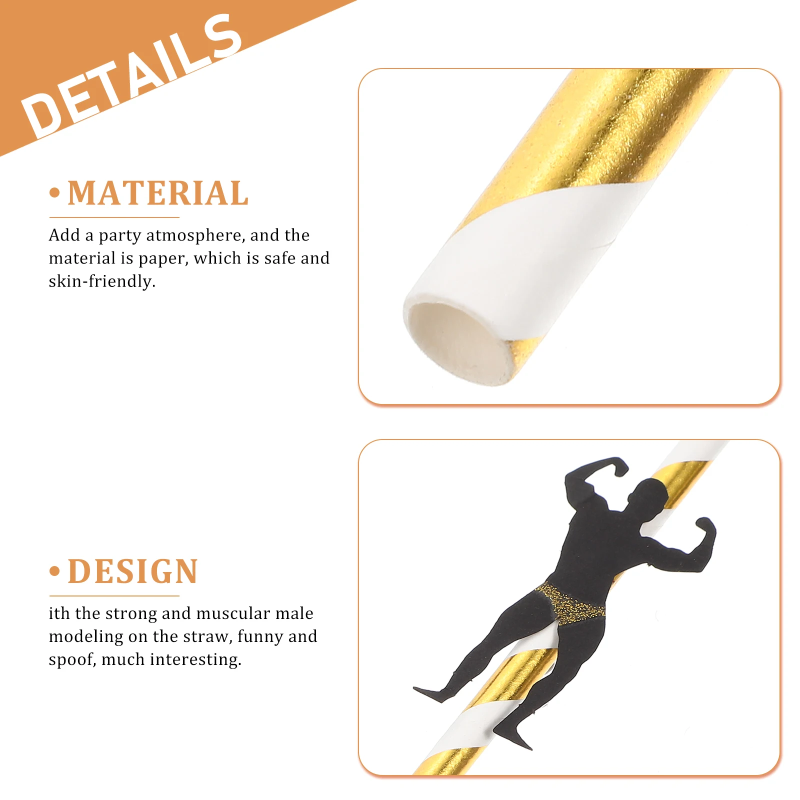 

36pcs Funny Paper Straws For Party Decorations Drinking Supplies Cool Design No Assembly Needed Safe Material