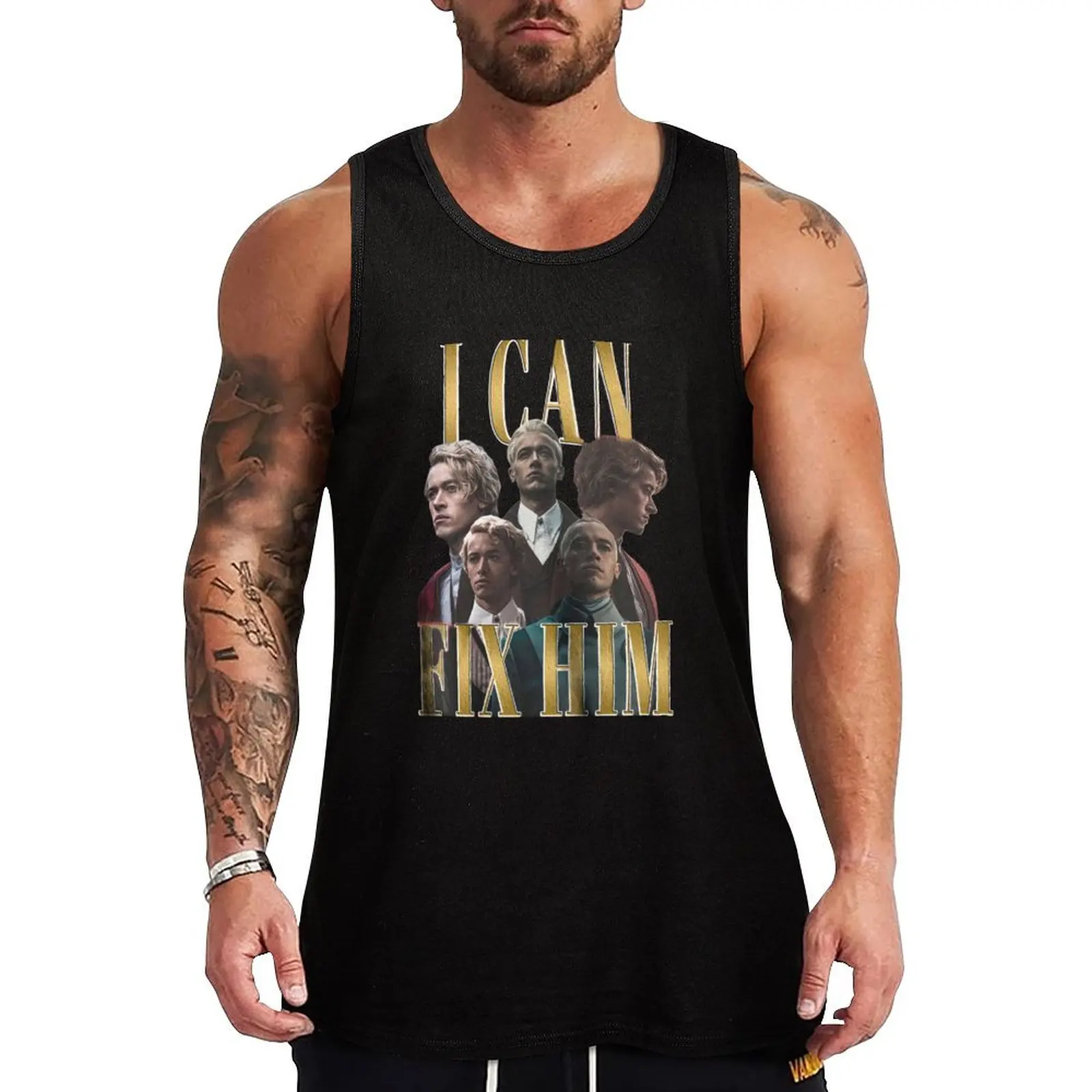 

Tom Blyth I Can Fix Him Retro Tank Top sleeveless jackets Men's sleeveless fashion 2025 man sleeveless tshirts for men