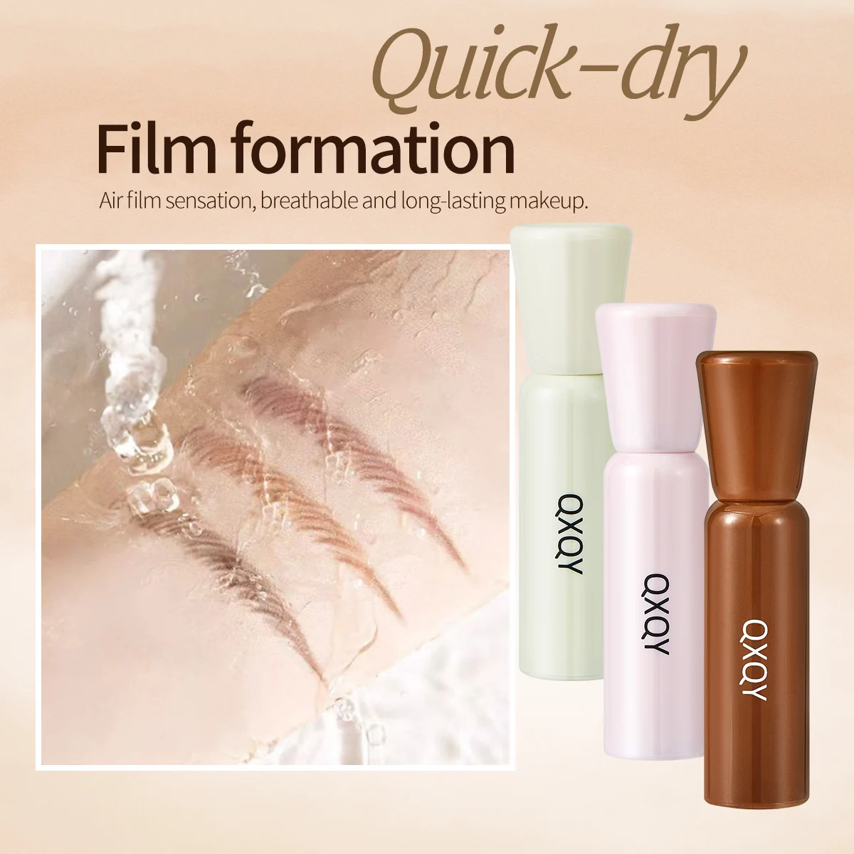 El tinte para cejas QXQY marrón claro, marrón oscuro, marrón rosa es adecuado para varios tonos de piel para colorear brillo, tinte natural para cejas